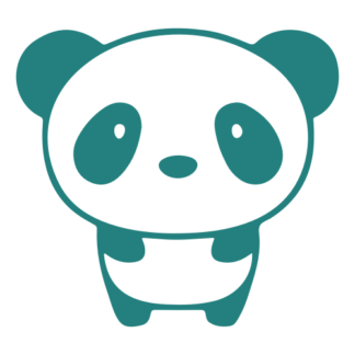Little Panda Decal (Turquoise)